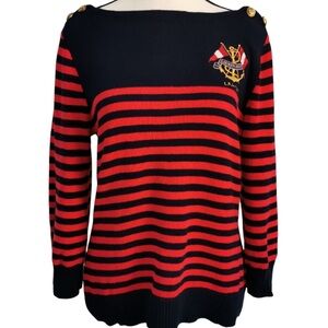 Ralph Lauren Nautical Striped Knit Sweater Medium
